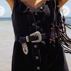 Urban Outfitters Black and Silver Western Belt.